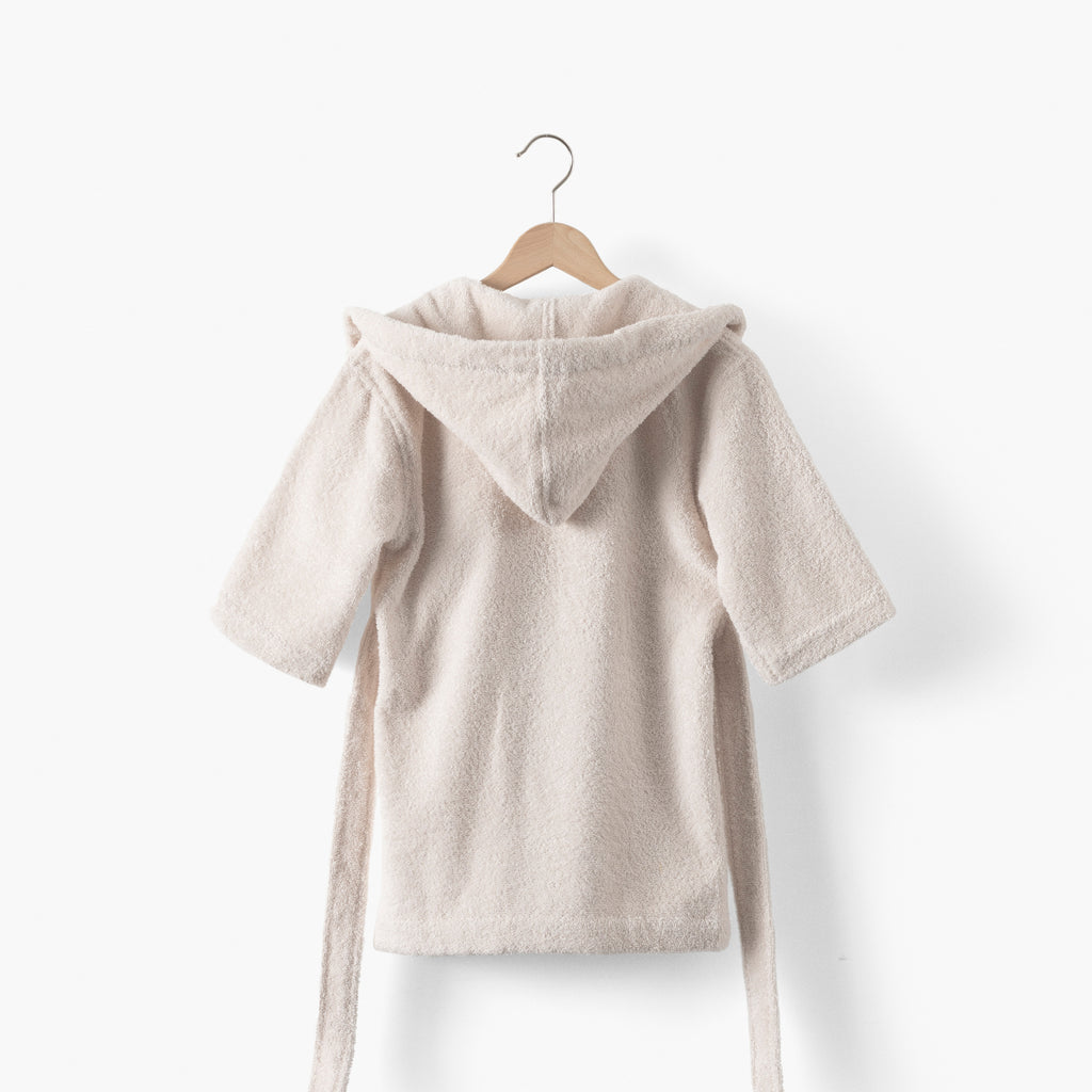 Bienvenue Beige Children's Organic Cotton Bathrobe - Carré Blanc Canada