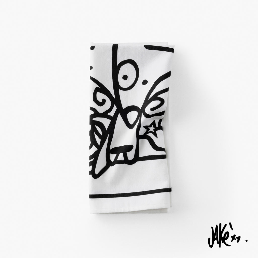 Jake24 X Carré Blanc White Cotton Kitchen Towel - Carré Blanc Canada