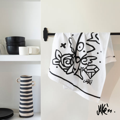 Jake24 X Carré Blanc White Cotton Kitchen Towel - Carré Blanc Canada