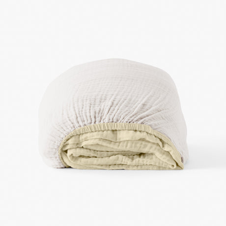 Infini Ii reversible fitted sheet cotton gauze
 Optic White - 1