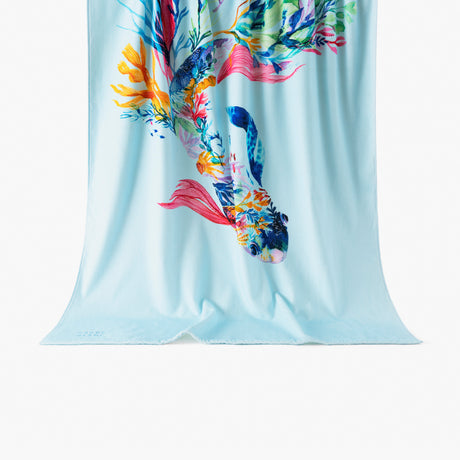 Demilune cotton velvet beach towel
 Blue - 1