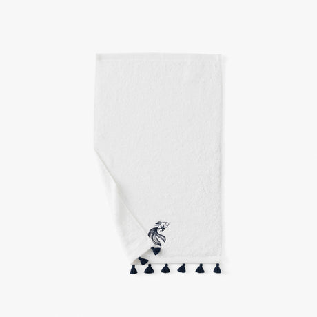 Demilune cotton and bamboo viscose guest towel
 White - 1