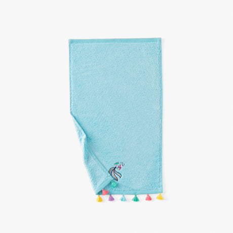 Demilune cotton and bamboo viscose guest towel
 Lagoon - 1
