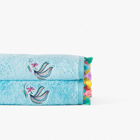 Demilune cotton and bamboo viscose bath towel
 Lagoon - 2