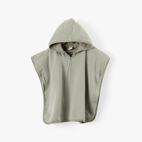 Lino Cotton Poncho - Sage - 1