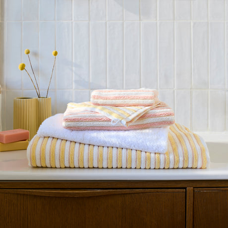 Combo Cotton Face Towel - Yellow/Peach - 6