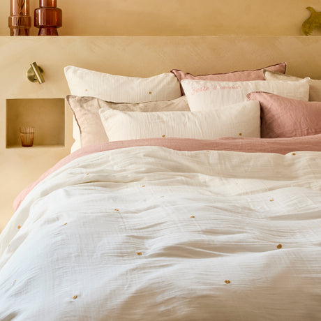 Zéphire Cotton Duvet Cover - Ivory/heart - 1