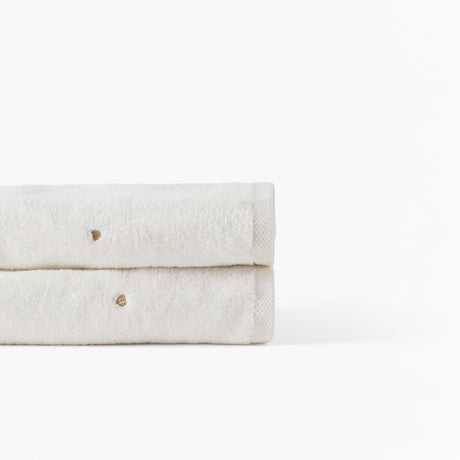 Zéphire Cotton Bath Towel - Ivory/heart - 1