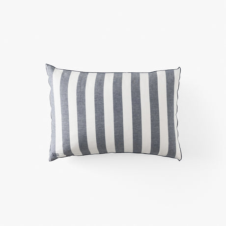 Tempos Cotton & Linen Rectangular Pillowcase - Navy - Stripes - 1