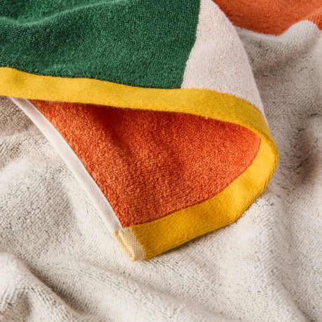 Lysiris Cotton Bath Towel - Green/Orange - 10