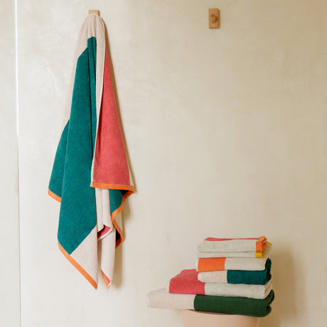 Lysiris Cotton Guest Towel - Green/Orange - 5
