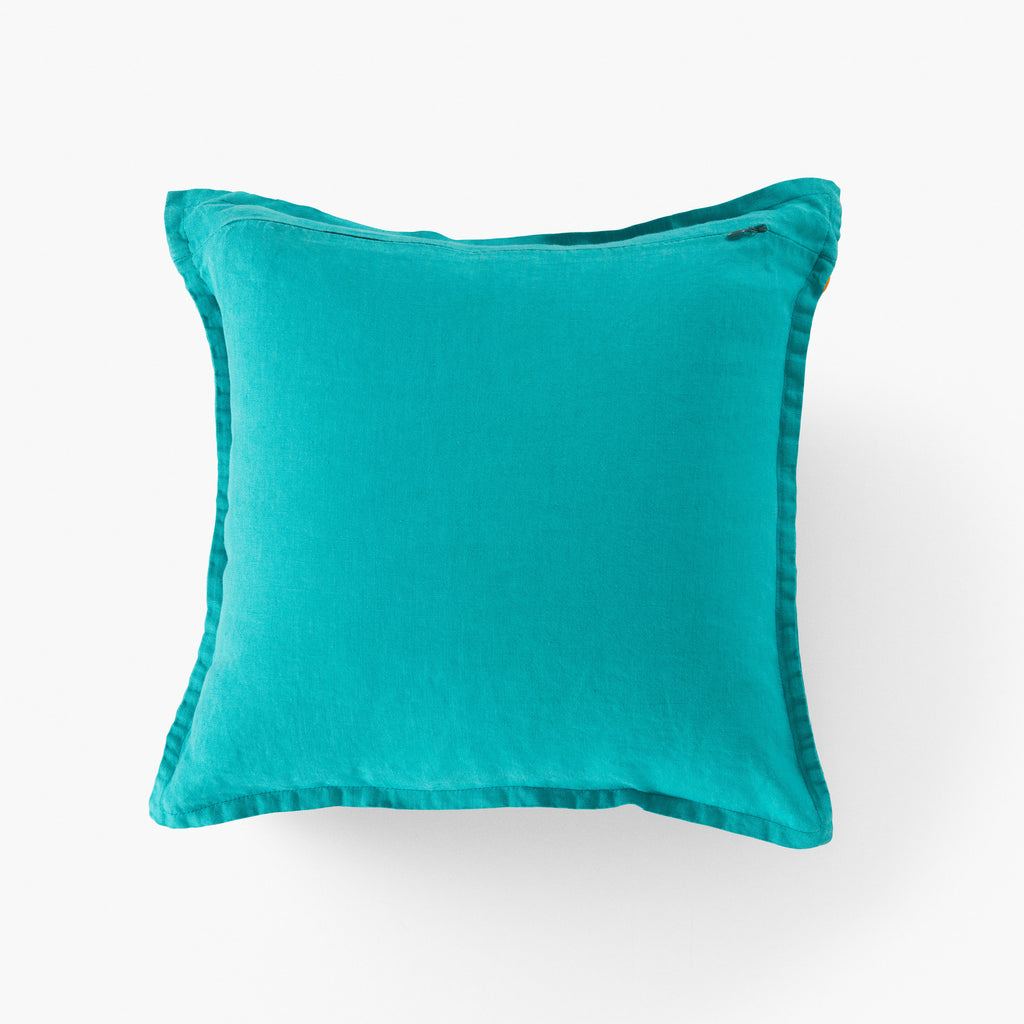 Songe Mint Washed Linen Cushion Cover - Carré Blanc Canada