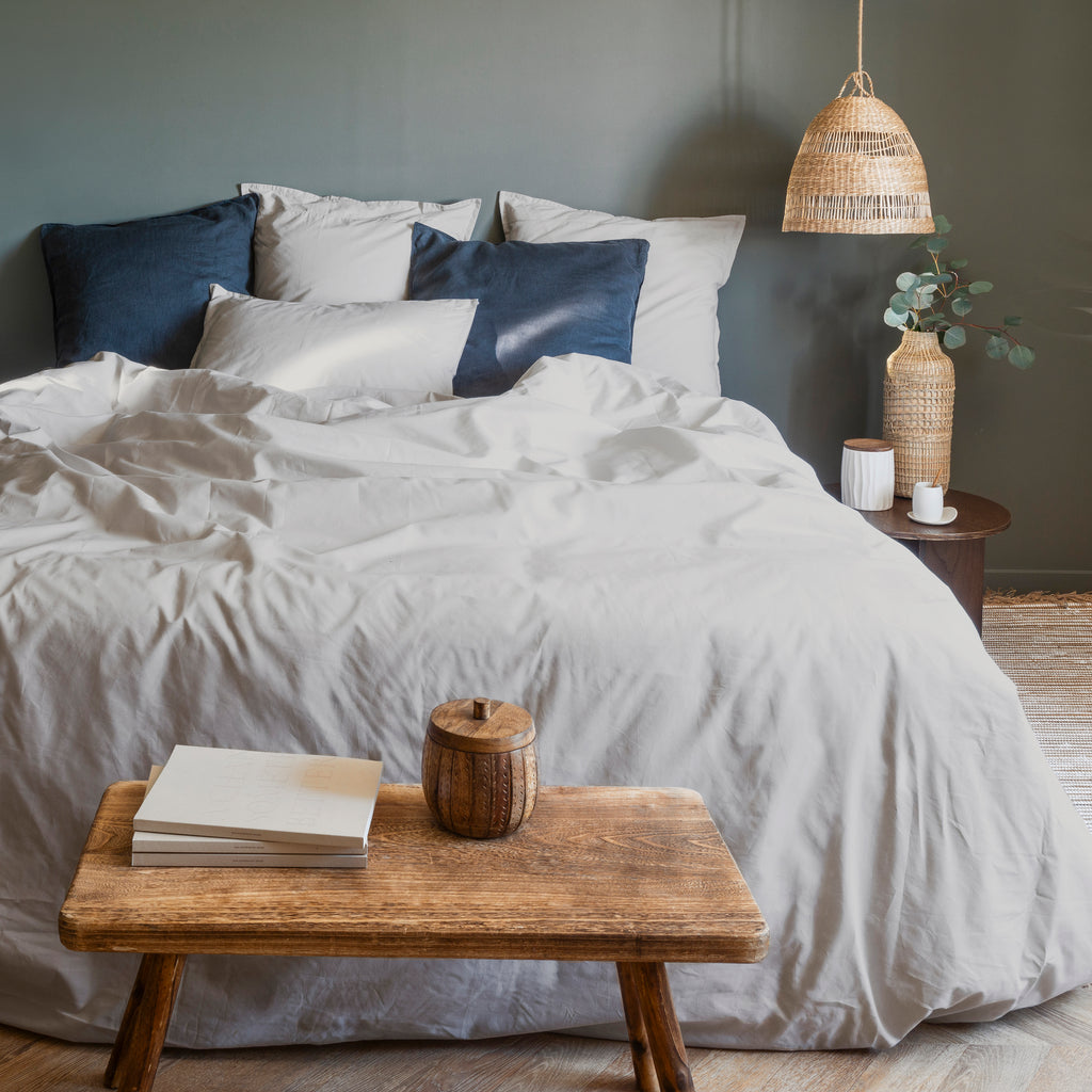Neo Square Cotton Pillowcase - Beige - Carré Blanc Canada