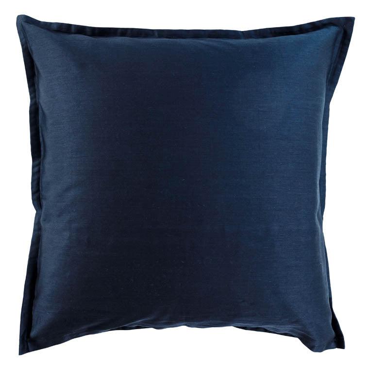 Square Pillowcase in Cotton Satin Divine Night Blue Floral - Carré Blanc Canada