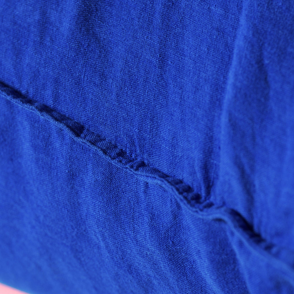 Rectangular Pillowcase in Washed Linen Songe Cobalt - Carré Blanc Canada