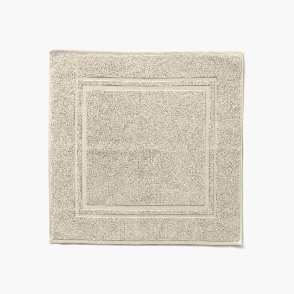 Lola II Beige Cotton Bath Mat - Carré Blanc Canada