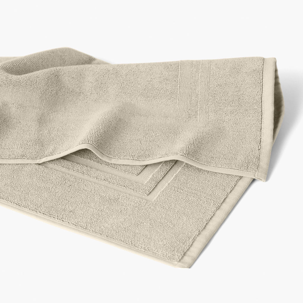 Lola II Beige Cotton Bath Mat - Carré Blanc Canada