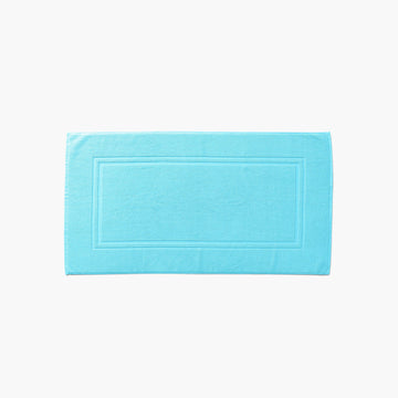 Lola II Turquoise Cotton Bath Mat - Carré Blanc Canada