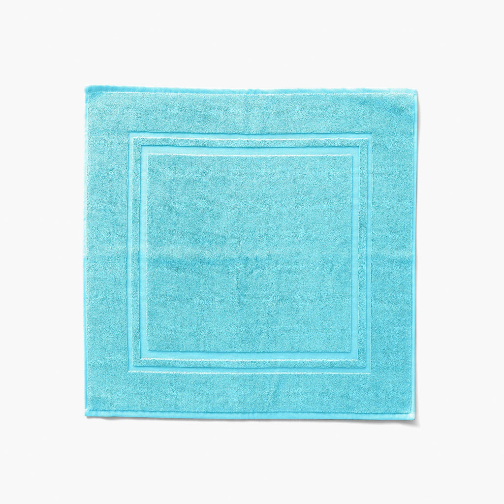 Lola II Turquoise Cotton Bath Mat - Carré Blanc Canada