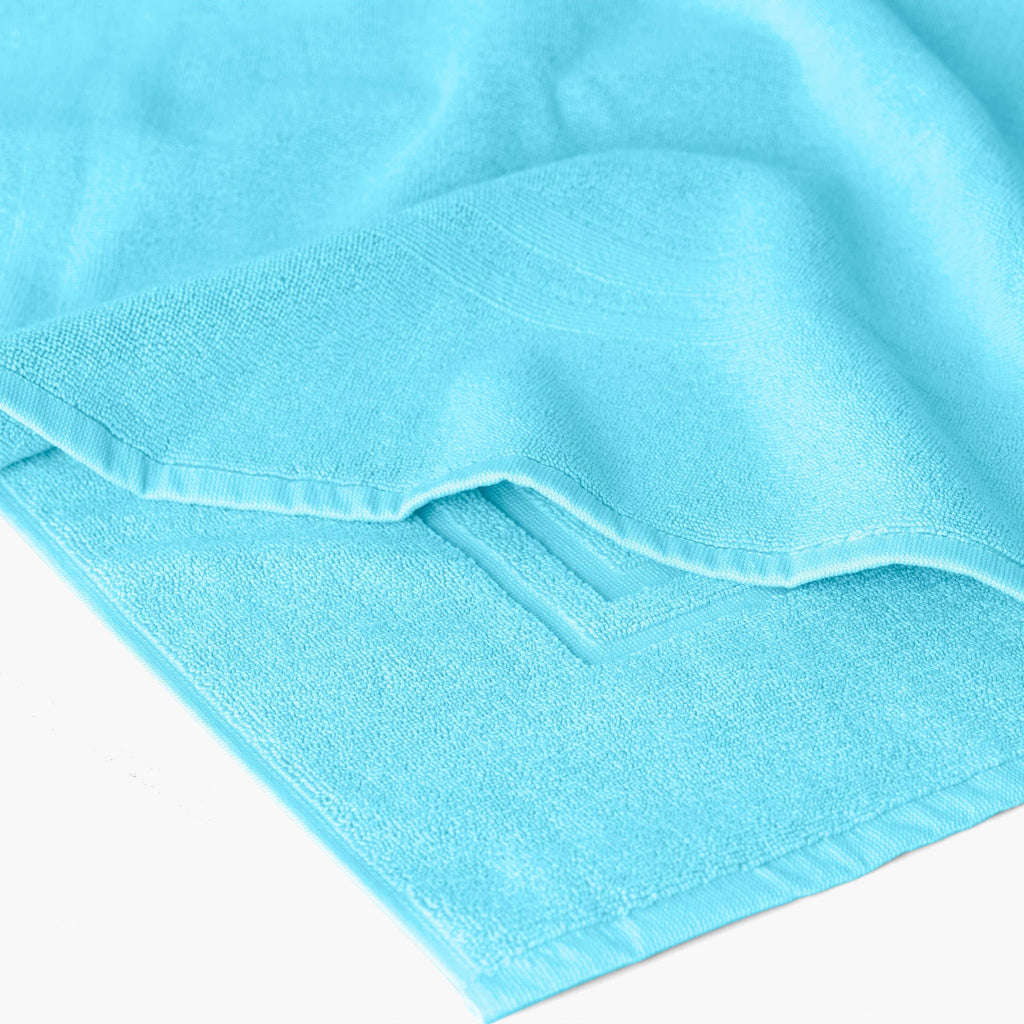 Lola II Turquoise Cotton Bath Mat - Carré Blanc Canada