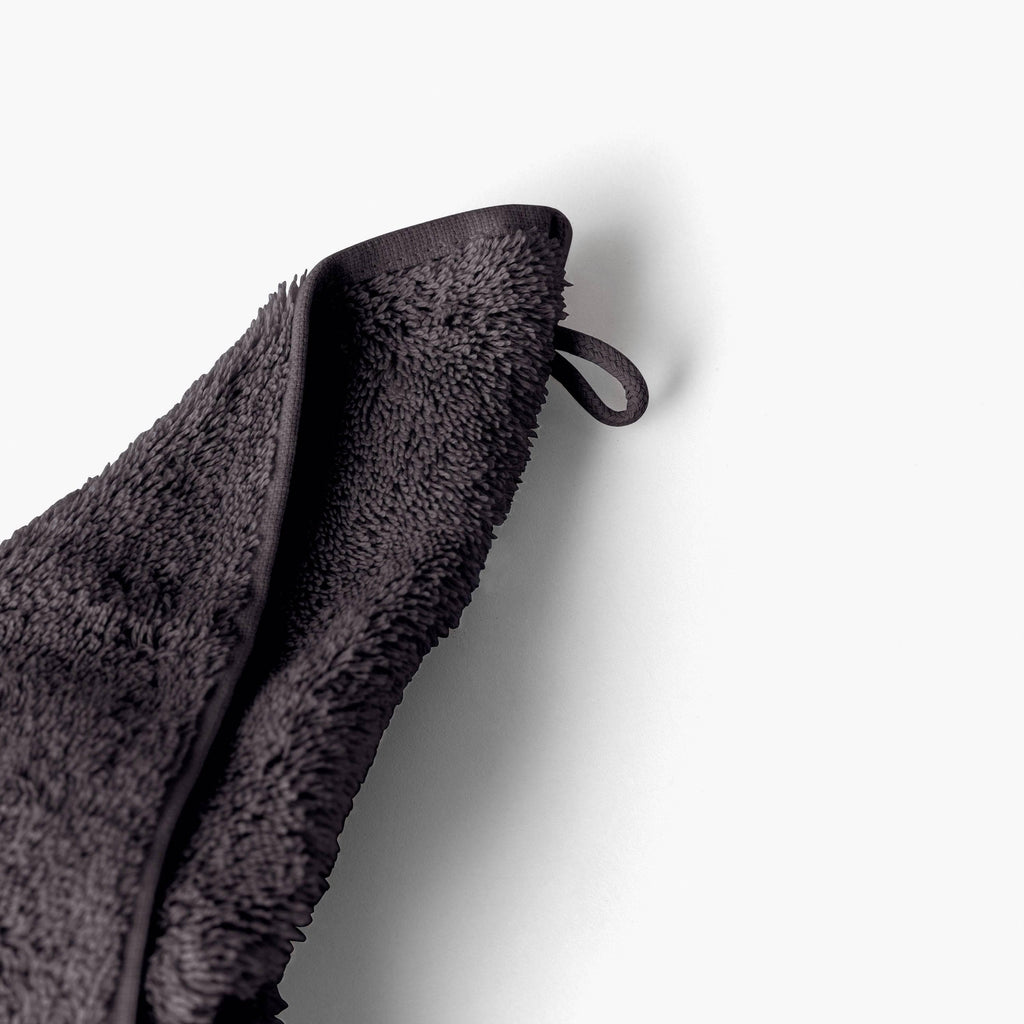 Lola II Anthracite Cotton Washcloth - Carré Blanc Canada