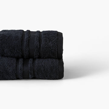 Lola II Black Cotton Bath Towel - Carré Blanc Canada