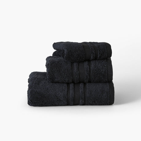 Lola II Black Cotton Bath Towel - Carré Blanc Canada