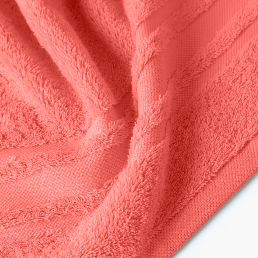 Lola II Coral Cotton Bath Towel - Carré Blanc Canada