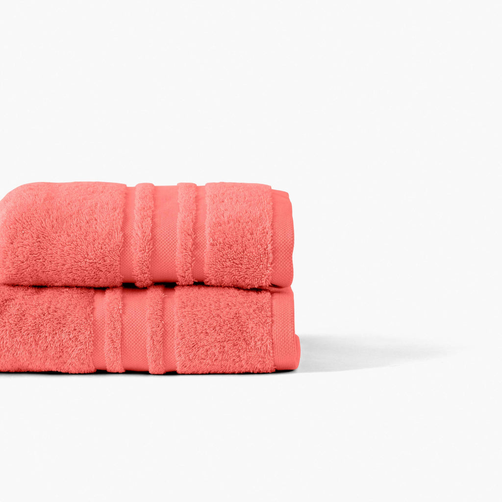 Lola II Coral Cotton Bath Towel - Carré Blanc Canada