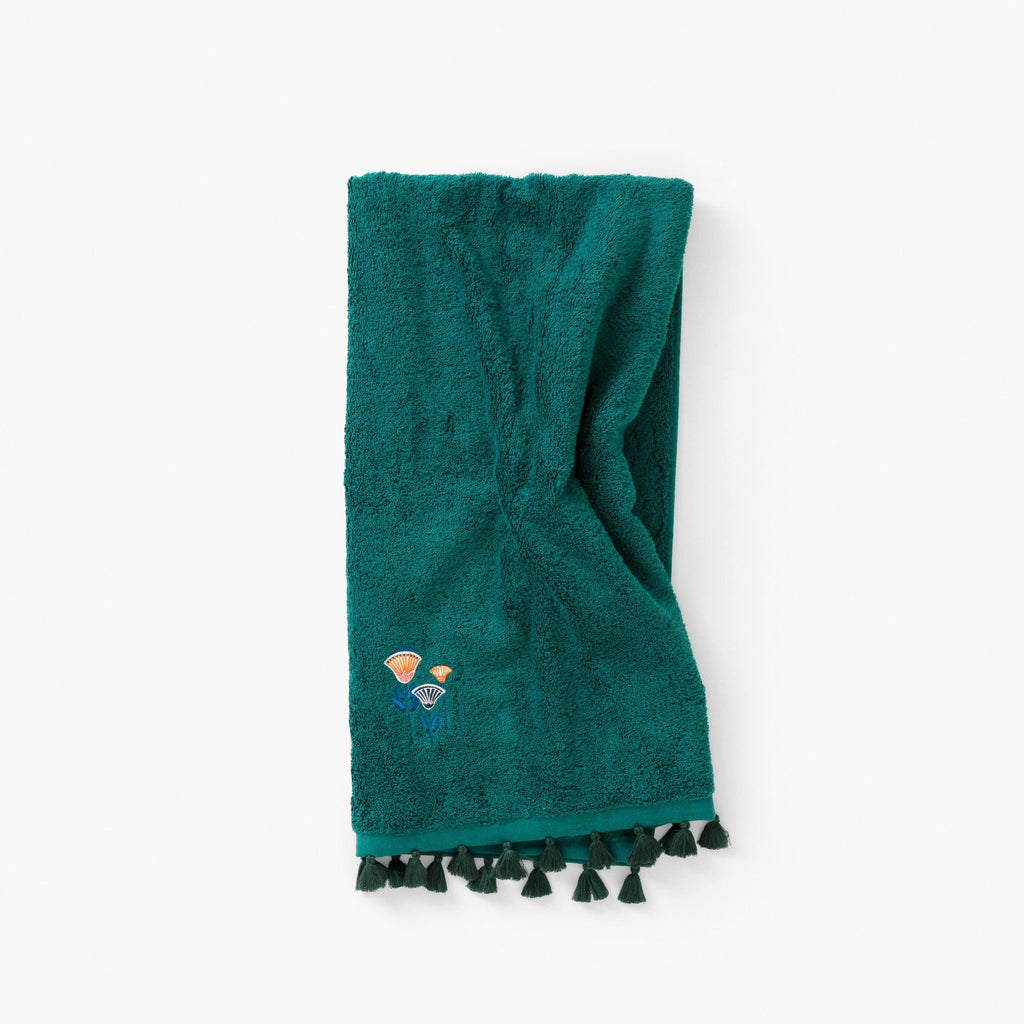 Papyrus Emerald Cotton Bath Towel - Carré Blanc Canada