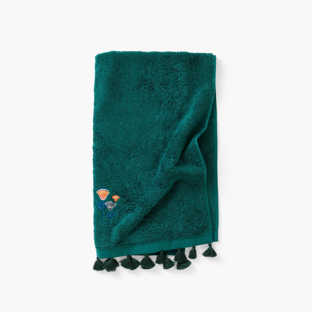 Papyrus Emerald Cotton Bath Towel - Carré Blanc Canada