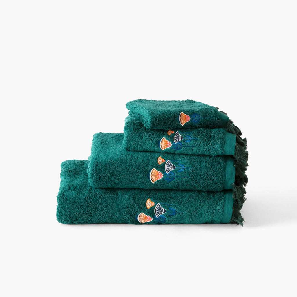 Papyrus Emerald Cotton Bath Towel - Carré Blanc Canada
