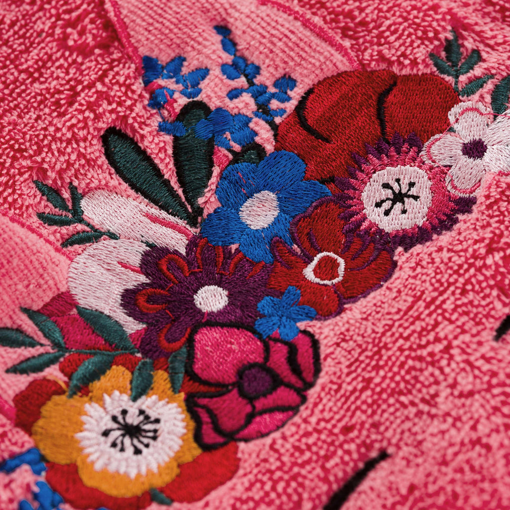 Colourful Embroidered Cotton Towel - Carré Blanc Canada