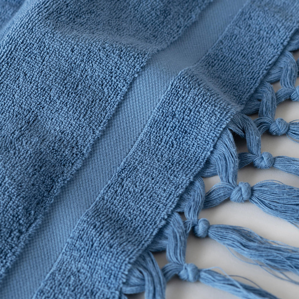 Madeleine Indigo Cotton Bath Towel - Carré Blanc Canada