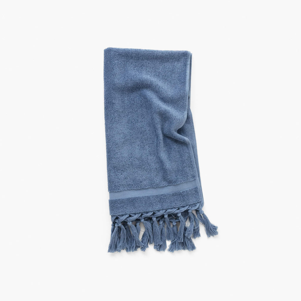 Madeleine Indigo Cotton Bath Towel - Carré Blanc Canada