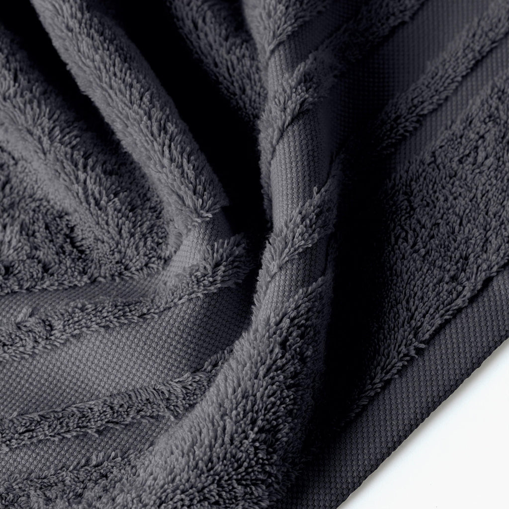 Lola II Slate Grey Cotton Bath Towel - Carré Blanc Canada