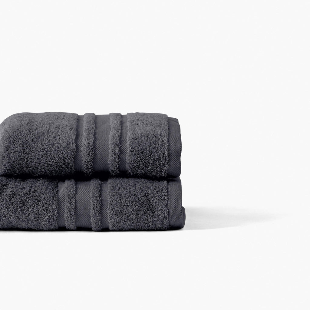 Lola II Slate Grey Cotton Bath Towel - Carré Blanc Canada