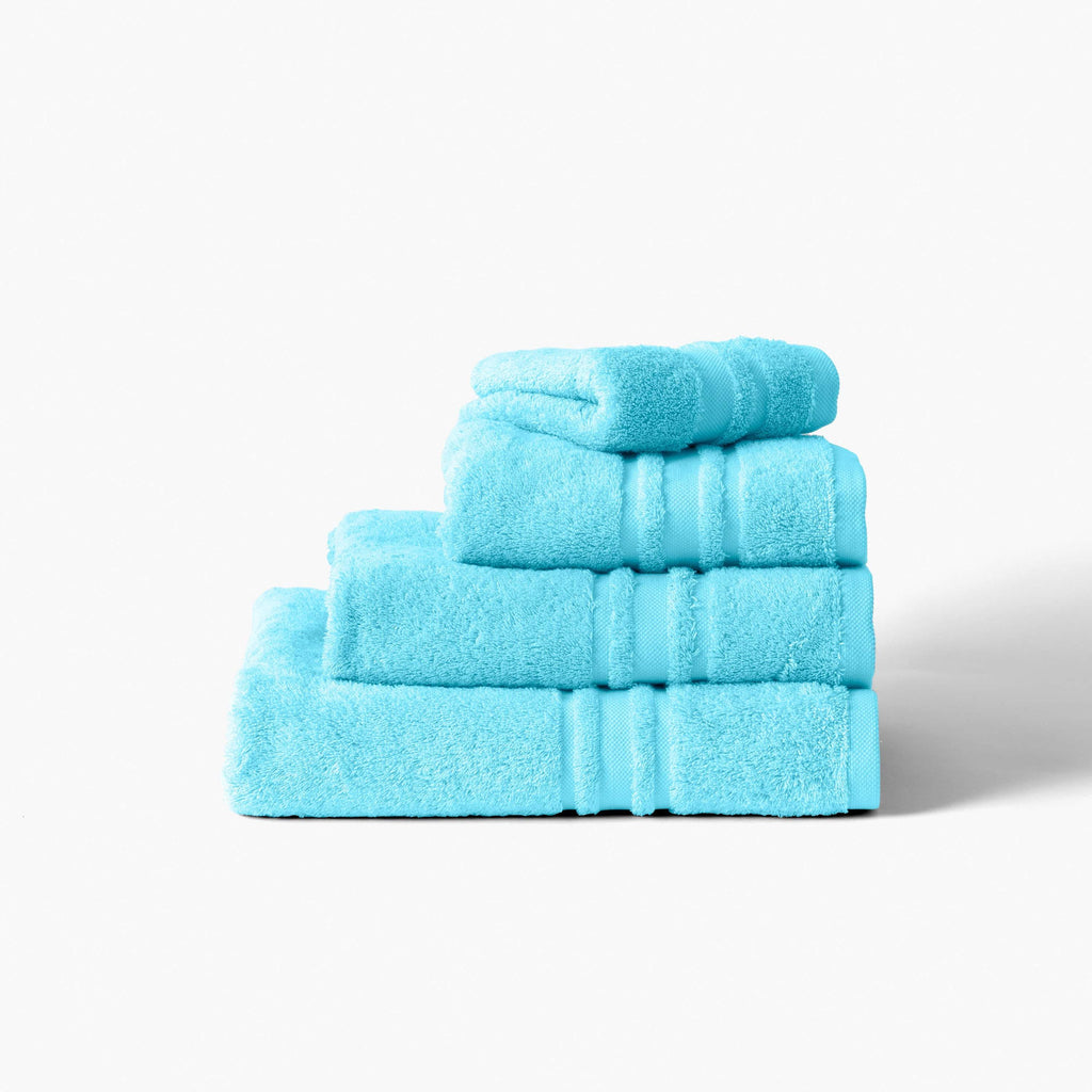 Lola II Turquoise Cotton Bath Towel - Carré Blanc Canada