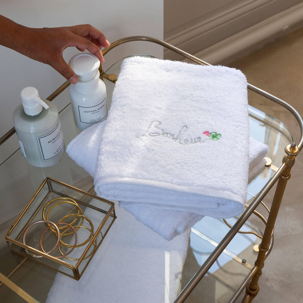 Eloges white cotton and bamboo viscose towel - Carré Blanc Canada