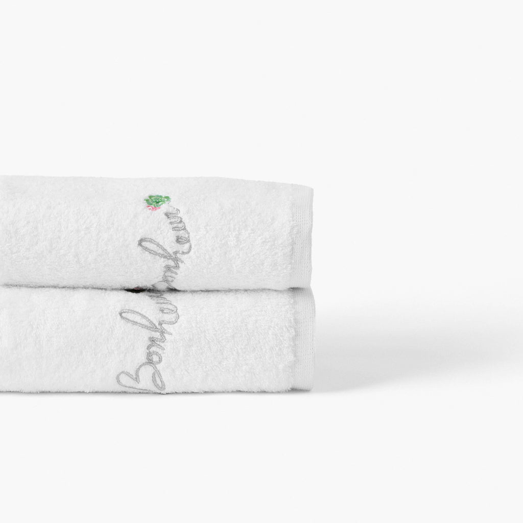Eloges white cotton and bamboo viscose towel - Carré Blanc Canada