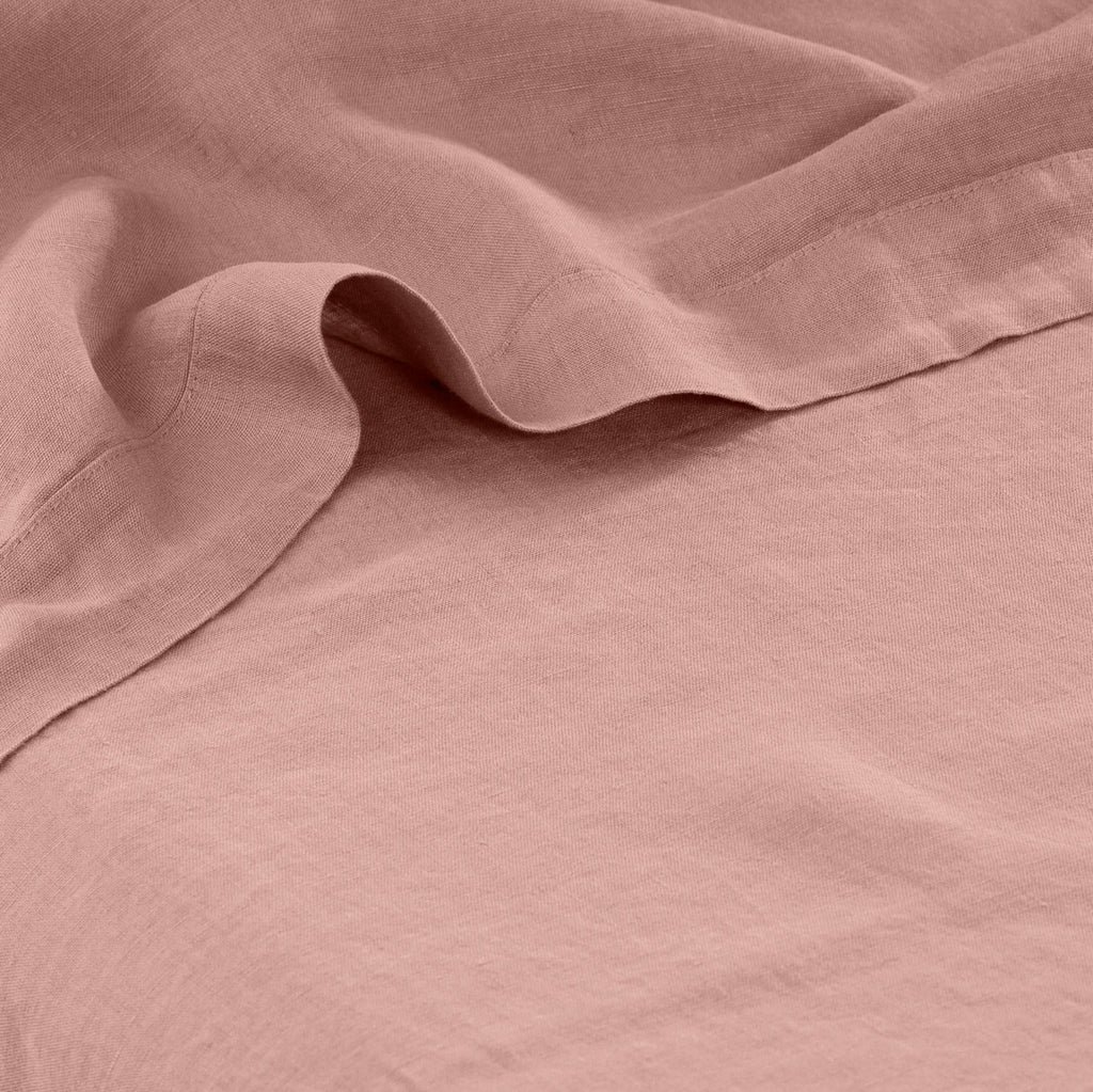 Flatsheet in Washed Linen Songe Ash Pink - Carré Blanc Canada