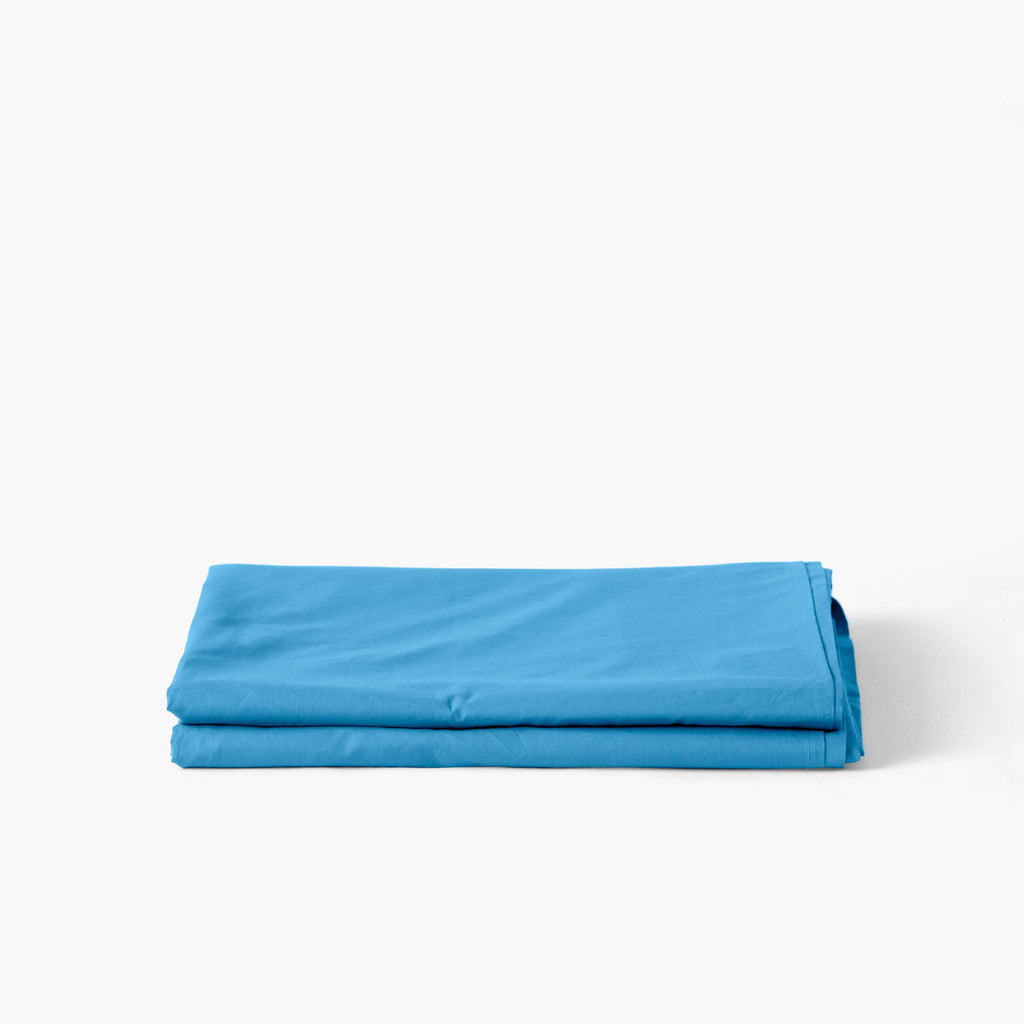 Flatsheet in Cotton Percale Neo Azure - Carré Blanc Canada