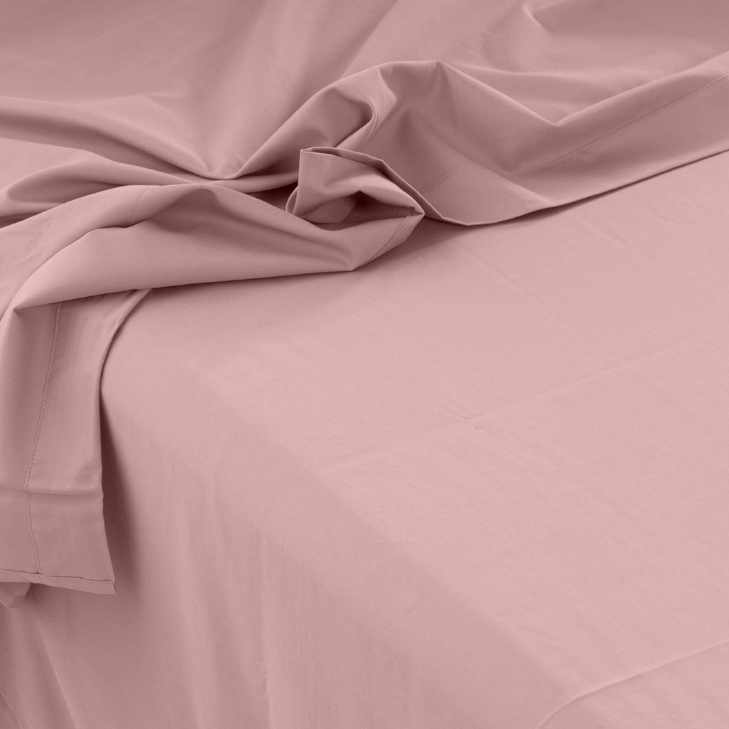 Quartz Blush Organic Washed Cotton Satin Bed Sheet - Carré Blanc Canada