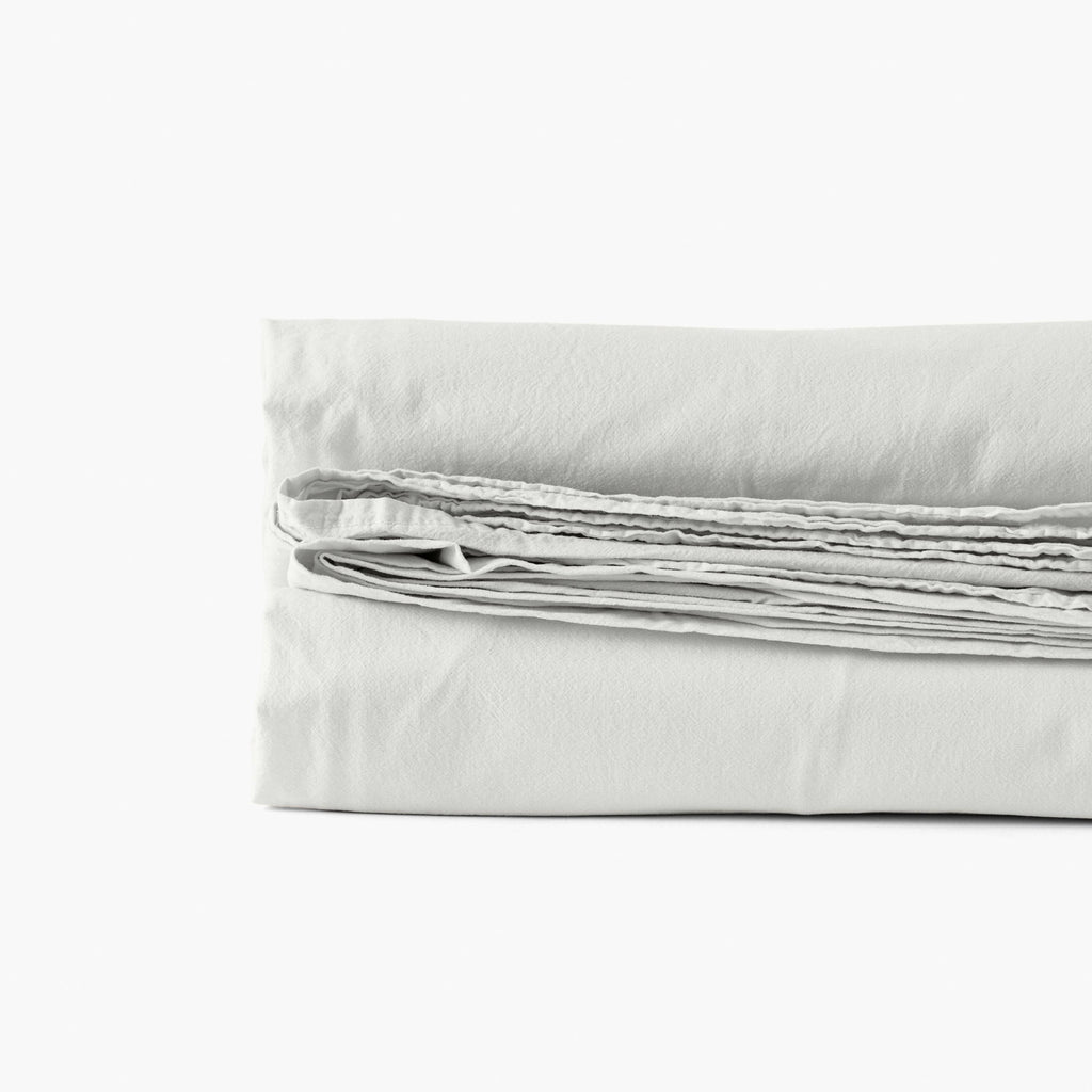 Flatsheet in Pure Organic Washed Cotton Souffle Cloud - Carré Blanc Canada