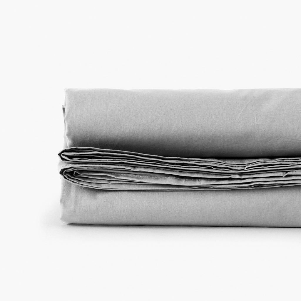 Flatsheet in Cotton Percale Neo Grey - Carré Blanc Canada