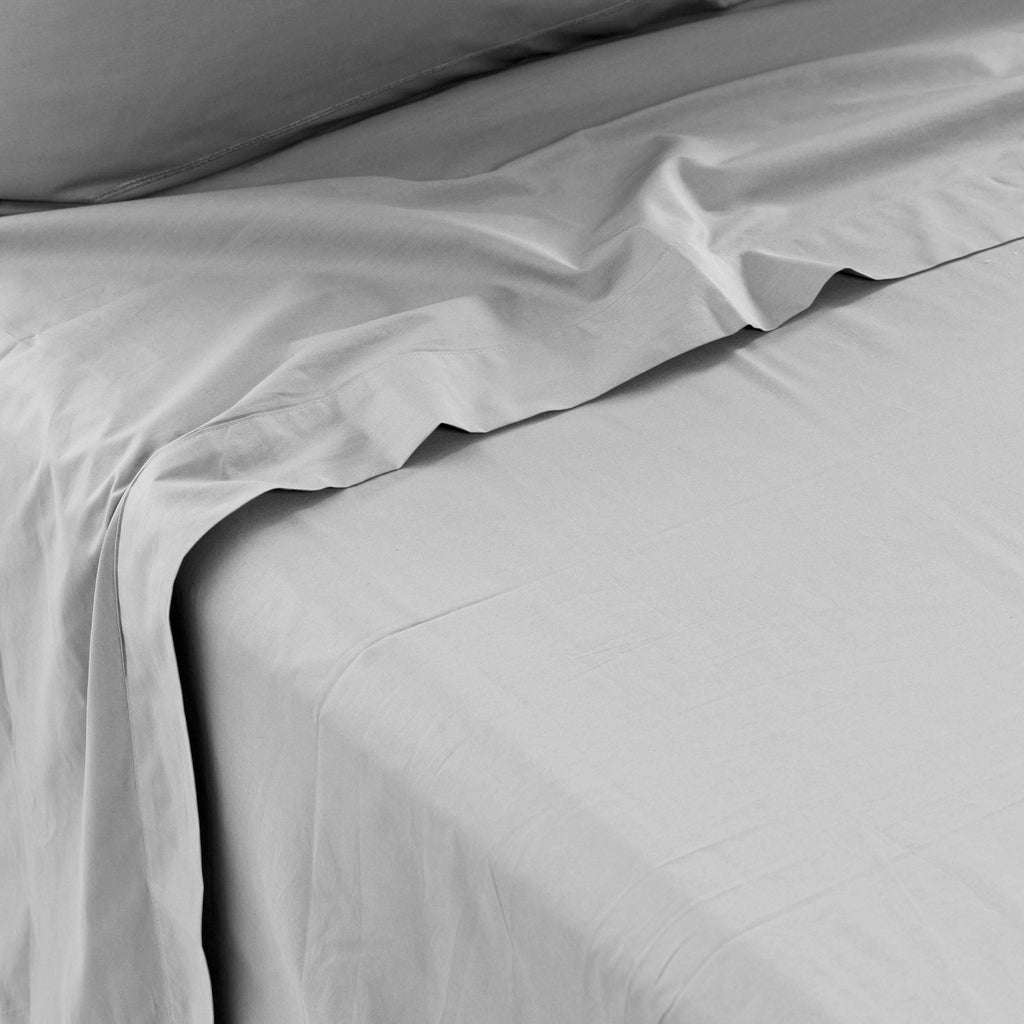Flatsheet in Cotton Percale Neo Grey - Carré Blanc Canada