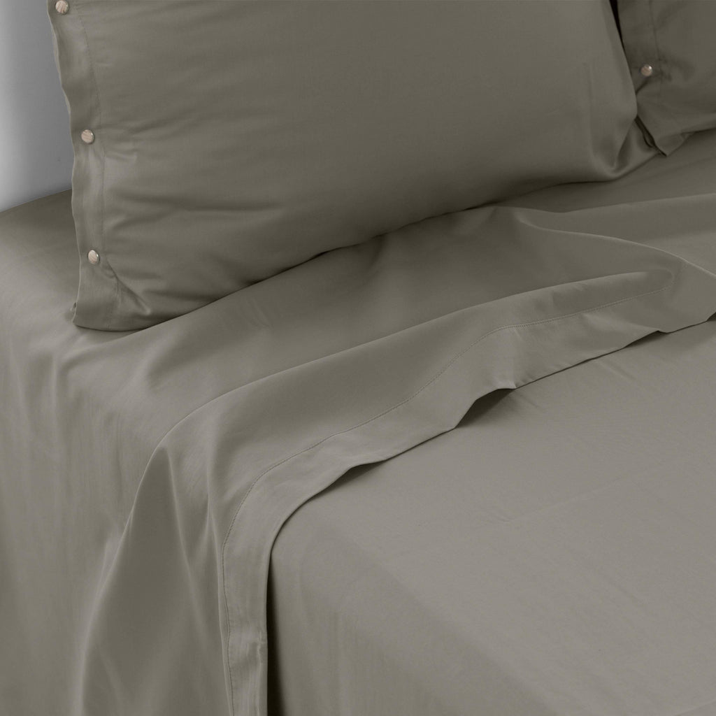 Quartz Jade Organic Washed Cotton Satin Bed Sheet - Carré Blanc Canada