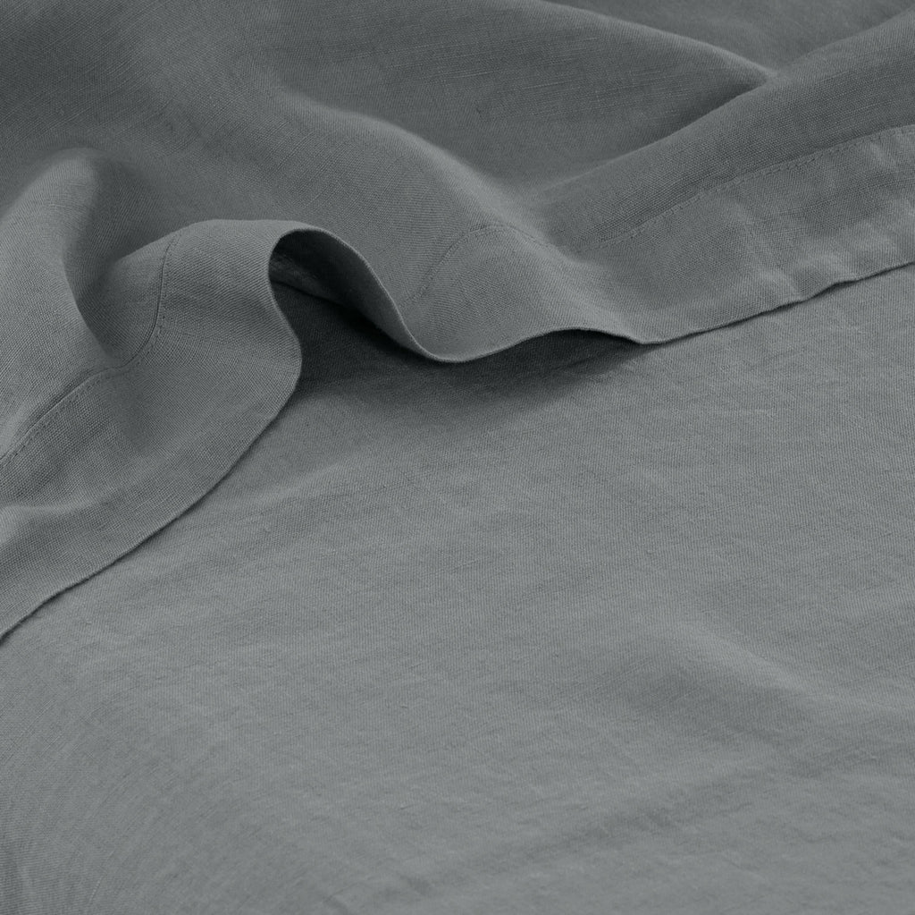 Flatsheet in Washed Linen Songe Ash Khaki - Carré Blanc Canada