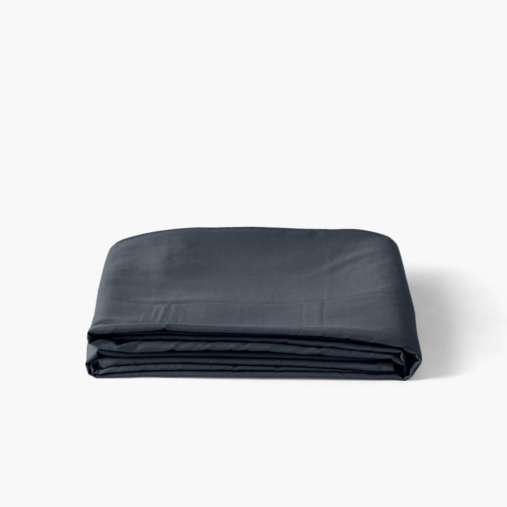 Flatsheet in Jacquard Cotton Sateen Prestige Midnight Blue - Carré Blanc Canada