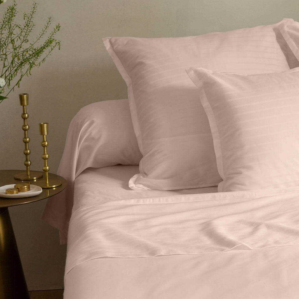 Flatsheet in Jacquard Cotton Sateen Prestige Mother-of-Pearl - Carré Blanc Canada